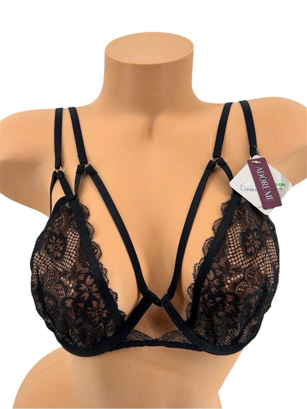 NWT Adore Me Vianna Unlined Bra in Black Size 38D NEW